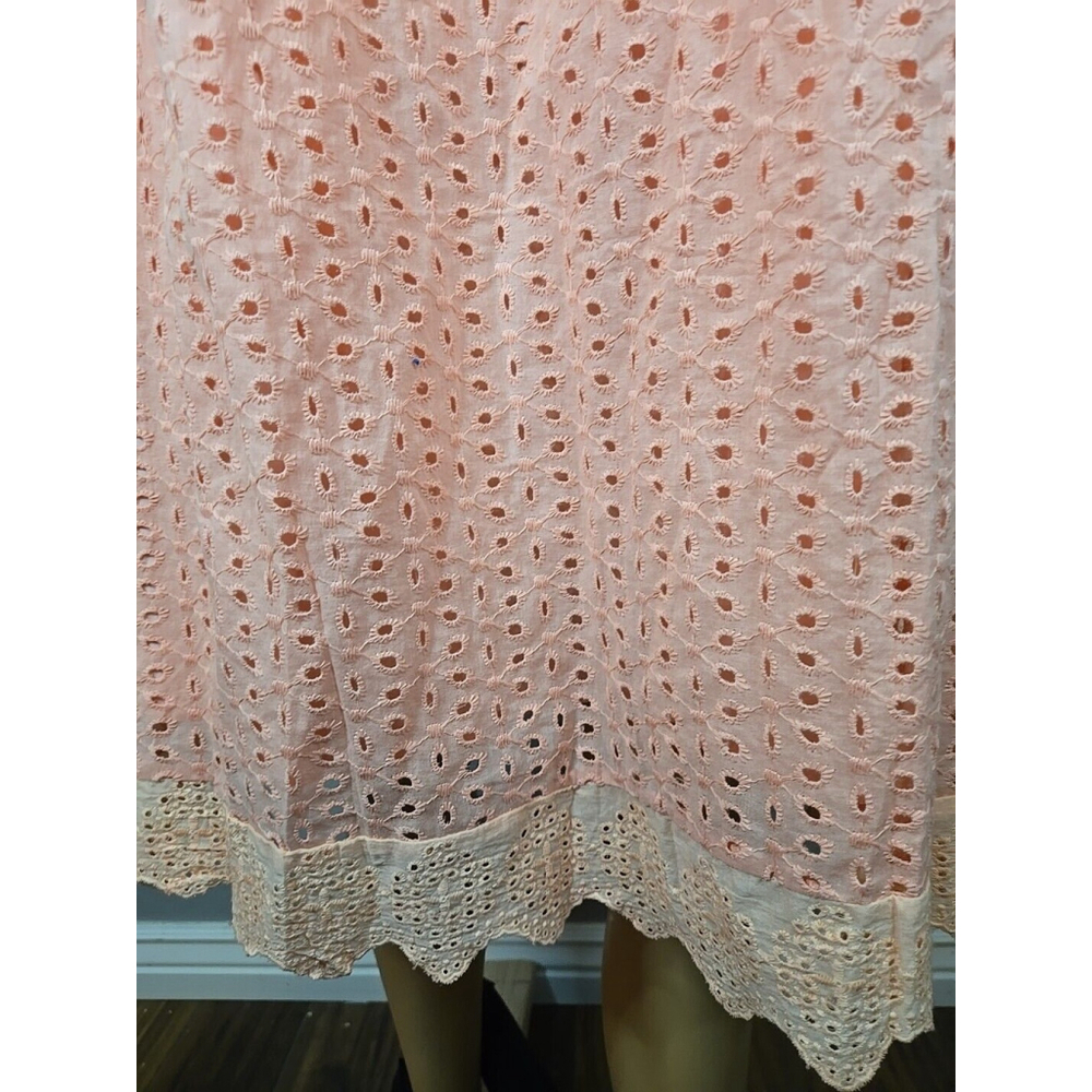 Bloomchic Women's Peach Eyelet Ruffle Sleeve Pocket Dress Size 10 NWT - Picture 3 of 6